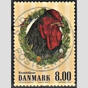FRIM�RKER DANMARK | 2016 - AFA 1847 - G�rdens dyr - 8,00 Kr. h�ne - Pragt Stemplet