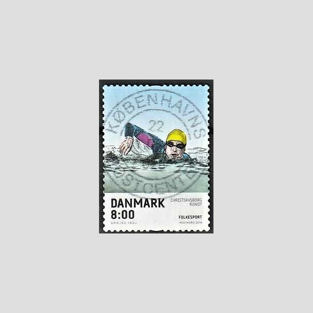 FRIMRKER DANMARK | 2016 - AFA 1857 - Folkesport - 8,00 Kr. flerfarvet - Pragt Stemplet