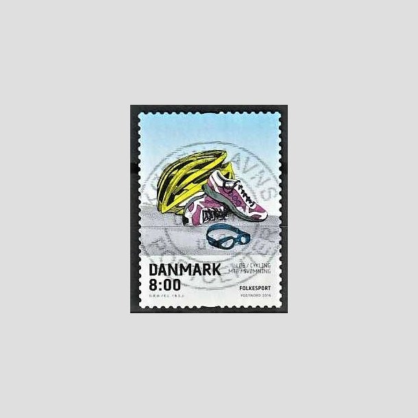 FRIMRKER DANMARK | 2016 - AFA 1858 - Folkesport - 8,00 Kr. flerfarvet - Pragt Stemplet