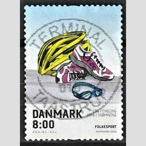 FRIM�RKER DANMARK | 2016 - AFA 1858 - Folkesport - 8,00 Kr. flerfarvet - Pragt Stemplet