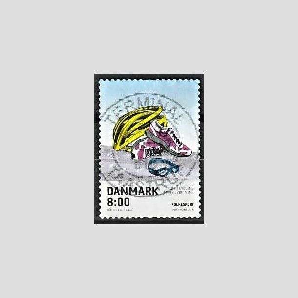 FRIMRKER DANMARK | 2016 - AFA 1858 - Folkesport - 8,00 Kr. flerfarvet - Pragt Stemplet