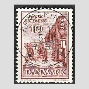 FRIM�RKER DANMARK | 1962 - AFA 407 - Fredningsserie - 10 �re r�dbrun - Pragt Stemplet Kerteminde