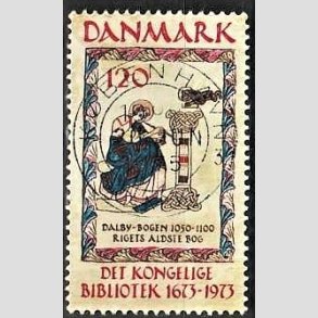 FRIM�RKER DANMARK | 1973 - AFA 550 - Det Kongelige Bibliotek 300 �r - 120 �re beige/brun/bl�/r�d - Pragt Stemplet K�benhavn