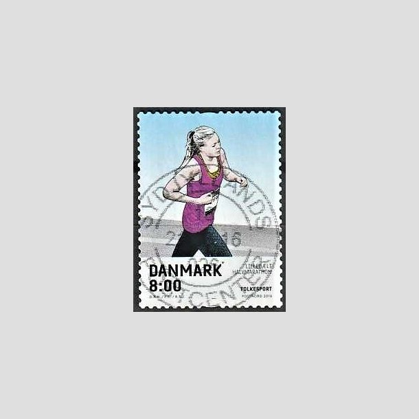 FRIMRKER DANMARK | 2016 - AFA 1854 - Folkesport - 8,00 Kr. flerfarvet - Pragt Stemplet