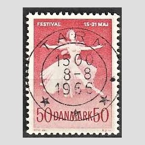 FRIM�RKER DANMARK | 1965 - AFA 438 - Ballet og musikfestival - 50 �re r�d - Pragt Stemplet Tarm