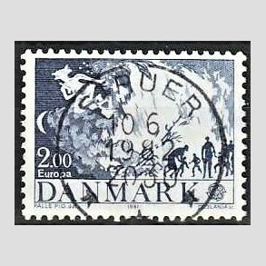 FRIM�RKER DANMARK | 1981 - AFA 728 - Folklore - 2,00 Kr. bl� - Pragt Stemplet Struer
