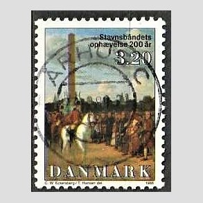 FRIM�RKER DANMARK | 1988 - AFA 910 - Stavnsb�ndets oph�velse 200 �r. - 3,20 Kr. flerfarvet - Lux Stemplet �rhus C