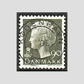 FRIMRKER DANMARK | 1976 - AFA 619 - Dronning Margrethe - 90 re sortgrn - Pragt Stemplet Kbenhavn