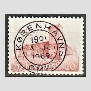 FRIM�RKER DANMARK | 1968 - AFA 471 - Koldinghus slot 700 �r - 60 �re r�d - Pragt Stemplet K�benhavn