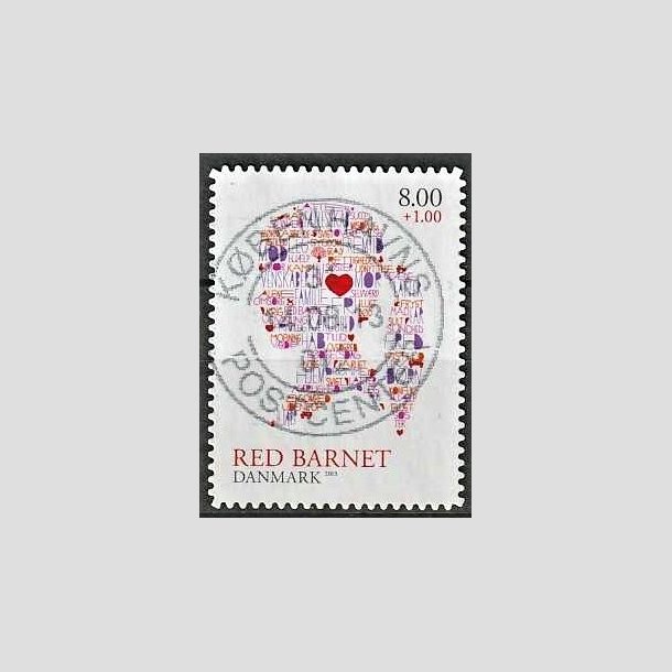 FRIMRKER DANMARK | 2013 - AFA 1747a - Red Barnet - 8,00 + 1,00 Kr. flerfarvet - Pragt Stemplet