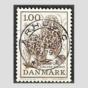 FRIM�RKER DANMARK | 1978 - AFA 669 - Sj�ldne svampe - 1,00 Kr. brun - Pragt Stemplet �rhus C