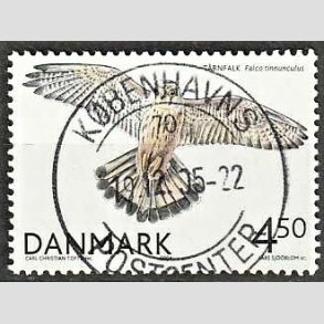 FRIM�RKER DANMARK | 2004 - AFA 1409 - Rovfugle i Danmark - 4,50 Kr. T�rnfalk - Pragt Stemplet