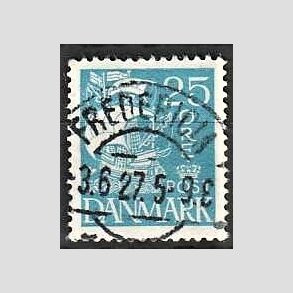 FRIM�RKER DANMARK | 1927 - AFA 171 - Karavel 25 �re bl� - Lux Stemplet Fredericia
