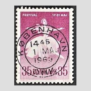 FRIM�RKER DANMARK | 1959 - AFA 377 - Ballet og Musikfestival - 35 �re r�dlilla - Pragt Stemplet K�benhavn