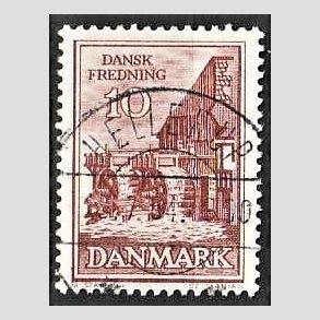 FRIM�RKER DANMARK | 1962 - AFA 407 - Fredningsserie - 10 �re r�dbrun - Pragt Stemplet Hellerup