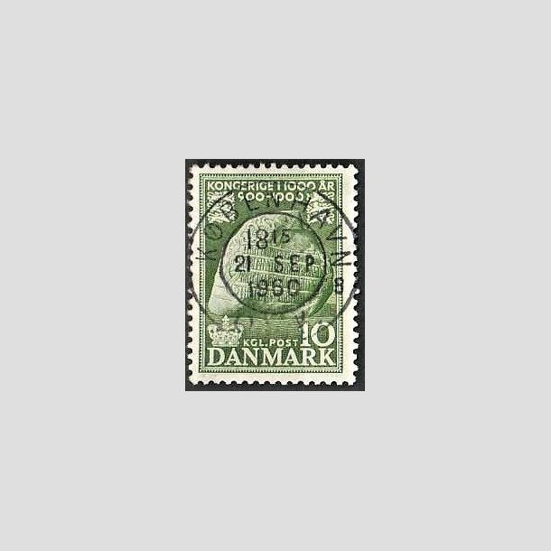 FRIMRKER DANMARK | 1953-56 - AFA 346 - Kongeriget 1000 r - 10 re grn - Pragt Stemplet Kbenhavn