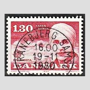 FRIM�RKER DANMARK | 1980 - AFA 695 - Europam�rker - 1,30 Kr. r�d - Pragt Stemplet Tranebjerg Sams�