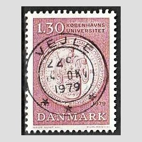FRIM�RKER DANMARK | 1979 - AFA 673 - K�benhavns universitet 500 �r - 1,30 Kr. r�d - Pragt Stemplet Vejle