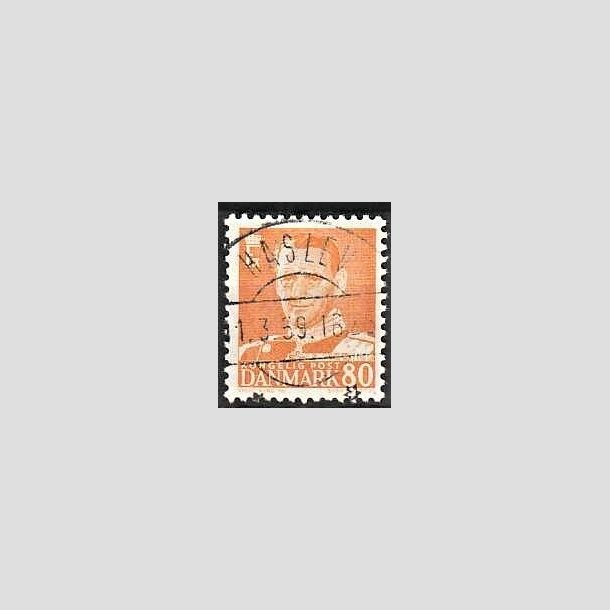 FRIMRKER DANMARK | 1952-53 - AFA 341 - Fr. IX 80 re orange - Lux Stemplet Haslev