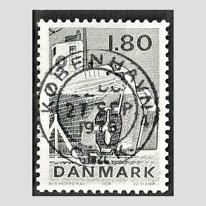 FRIM�RKER DANMARK | 1978 - AFA 666 - Dansk fiskeri - 1,80 Kr. sortgr�n - Pragt Stemplet K�benhavn
