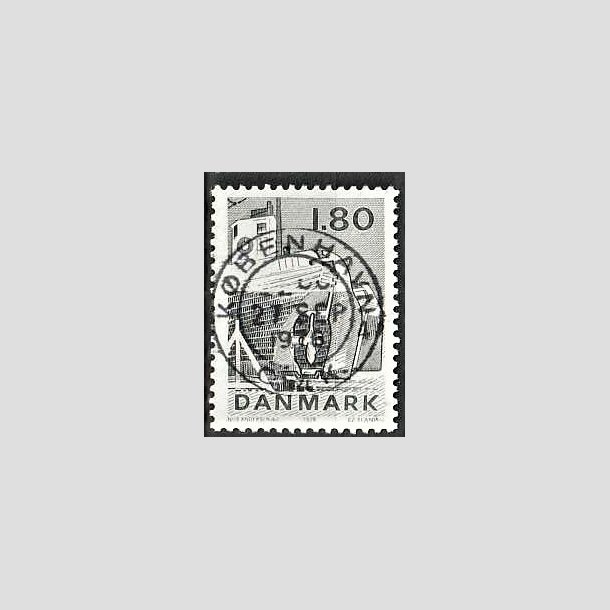 FRIMRKER DANMARK | 1978 - AFA 666 - Dansk fiskeri - 1,80 Kr. sortgrn - Pragt Stemplet Kbenhavn