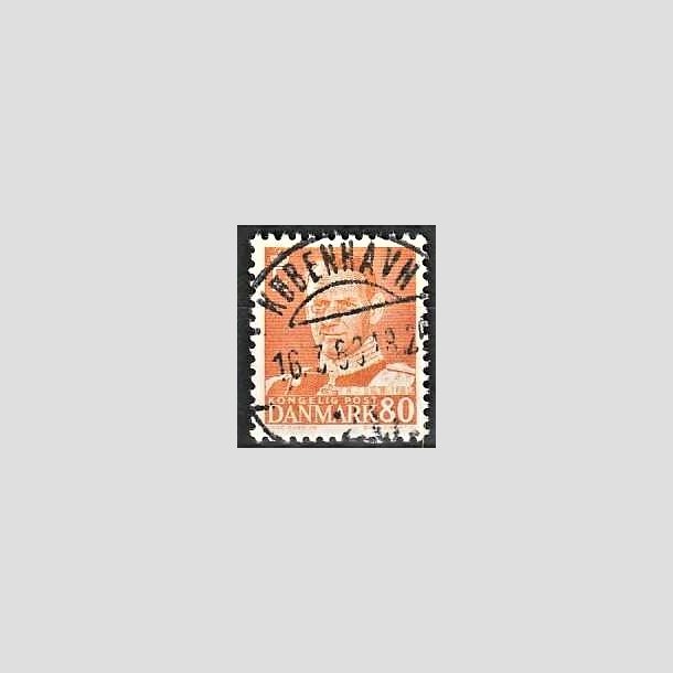 FRIMRKER DANMARK | 1952-53 - AFA 341 - Fr. IX 80 re orange - Lux Stemplet Kbenhavn