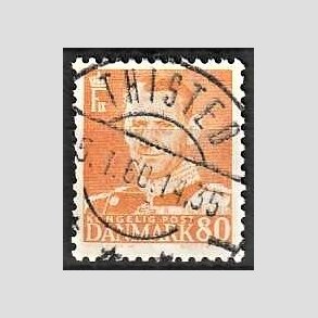 FRIMRKER DANMARK | 1952-53 - AFA 341 - Fr. IX 80 re orange - Lux Stemplet Thisted