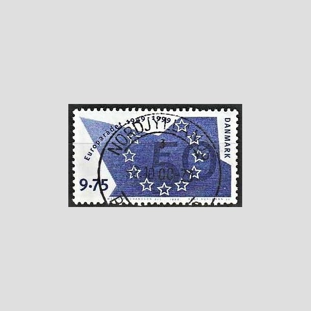 FRIMRKER DANMARK | 1999 - AFA 1211 - Europardet 50 r - 9,75 Kr. bl - Pragt Stemplet