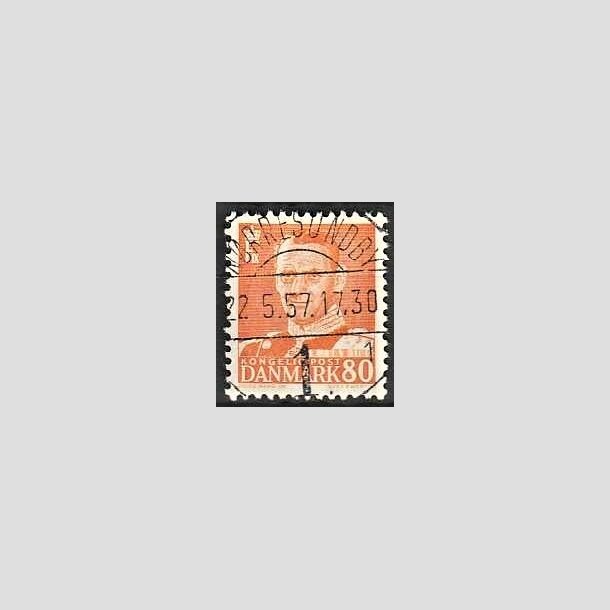 FRIMRKER DANMARK | 1952-53 - AFA 341 - Fr. IX 80 re orange - Lux Stemplet Nrresundby