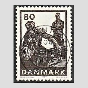 FRIM�RKER DANMARK | 1976 - AFA 628 - Dansk glasproduktion - 80 �re m�rkbrun - Pragt Stemplet K�benhavn