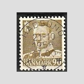 FRIMRKER DANMARK | 1952-53 - AFA 342 - Fr. IX 90 re oliven - Lux Stemplet Hadsund