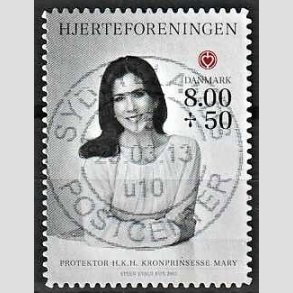 FRIMRKER DANMARK | 2012 - AFA 1714a - Hjerteforeningen - 8,00 Kr. + 50 re flerfarvet - Pragt Stemplet