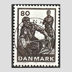 FRIM�RKER DANMARK | 1976 - AFA 628 - Dansk glasproduktion - 80 �re m�rkbrun - Pragt Stemplet K�benhavn