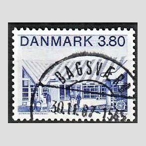 FRIM�RKER DANMARK | 1987 - AFA 883 - Europam�rker - 3,80 Kr. bl� - Pragt Stemplet Bagsv�rd