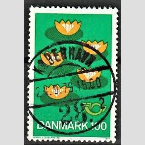 FRIM�RKER DANMARK | 1977 - AFA 631 - F�llesnordisk udgave - 100 �re gr�n/gul/m�rk - Pragt Stemplet K�benhavn
