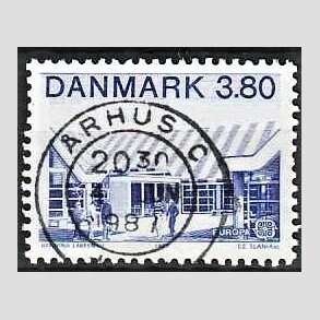 FRIM�RKER DANMARK | 1987 - AFA 883 - Europam�rker - 3,80 Kr. bl� - Pragt Stemplet �rhus C