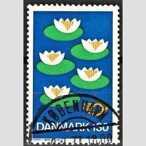 FRIM�RKER DANMARK | 1977 - AFA 632 - Nordisk R�ds 25. session - 130 �re bl�/gr�n/gul - Lux Stemplet K�benhavn