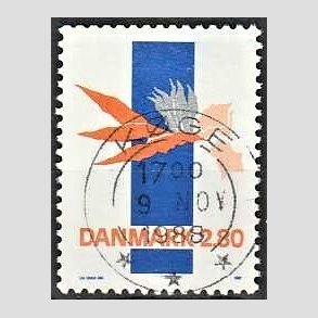 FRIM�RKER DANMARK | 1987 - AFA 877 - Kunst - 2,80 Kr. flerfarvet - Pragt Stemplet K�ge