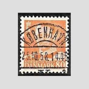 FRIMRKER DANMARK | 1952-53 - AFA 341 - Fr. IX 80 re orange - Lux Stemplet Kbenhavn