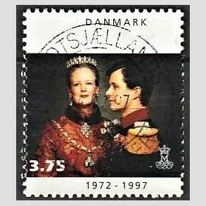 FRIM�RKER DANMARK | 1997 - AFA 1135 - 25 �rs jubil�um - 3,75 Kr. flerfarvet - Pragt Stemplet