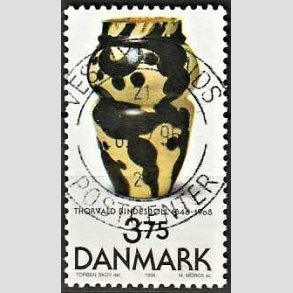 FRIM�RKER DANMARK | 1996 - AFA 1128 - Thorvald Bindesb�ll - 3,75 Kr. flerfarvet - Pragt Stemplet