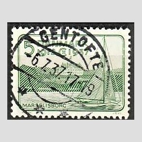 FRIM�RKER DANMARK | 1937 - AFA 239 - Chr. X 25 �re jubil�um 5 �re gr�n - Lux Stemplet Gentofte
