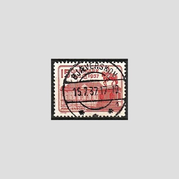 FRIMRKER DANMARK | 1937 - AFA 241 - Chr. X 25 re jubilum 15 re rd - Lux Stemplet Bjverskov