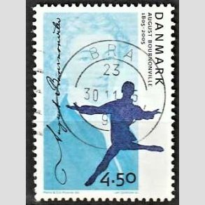 FRIM�RKER DANMARK | 2005 - AFA 1432 - August Bournonville - 4,50 Kr. flerfarvet - Pragt Stemplet Bra