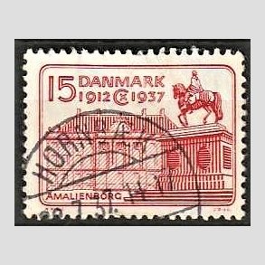 FRIM�RKER DANMARK | 1937 - AFA 241 - Chr. X 25 �re jubil�um 15 �re r�d - Lux Stemplet Hornb�k