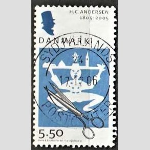 FRIM�RKER DANMARK | 2005 - AFA 1423 - H.C. Andersen - 5,50 Kr. Saks og klip - Pragt Stemplet