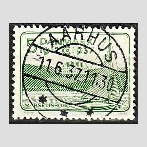 FRIM�RKER DANMARK | 1937 - AFA 239 - Chr. X 25 �re jubil�um 5 �re gr�n - Lux Stemplet Aarhus