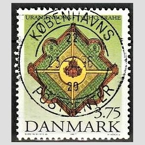 FRIM�RKER DANMARK | 1995 - AFA 1101 - Tycho Brahe - 3,75 Kr. flerfarvet - Pragt Stemplet