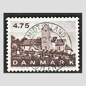 FRIMRKER DANMARK | 1990 - AFA 975 - Jyske landsbykirker - 4,75 Kr. brun - Pragt Stemplet