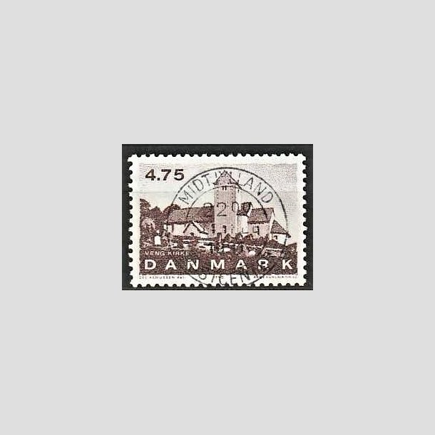 FRIMRKER DANMARK | 1990 - AFA 975 - Jyske landsbykirker - 4,75 Kr. brun - Pragt Stemplet